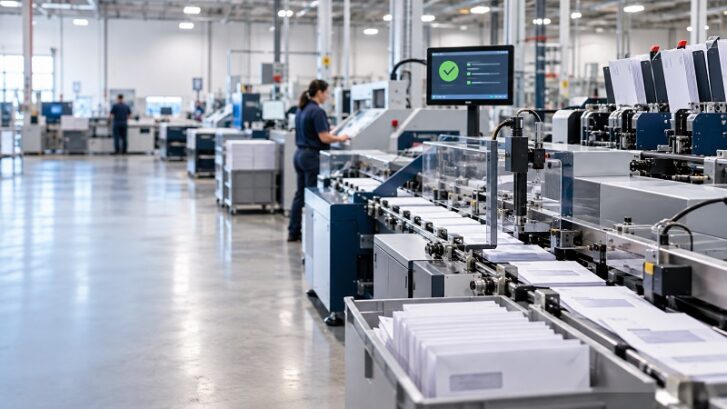 Insurance print and mail production facility supporting disaster recovery operations